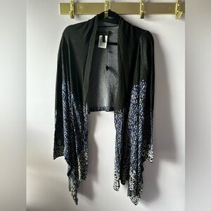 NWT BCBGMazAzria Black & Blue Cardigan Sweater Size XS/S